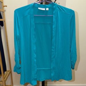 Susan Graver Vibrant Blue Open Front Cardigan